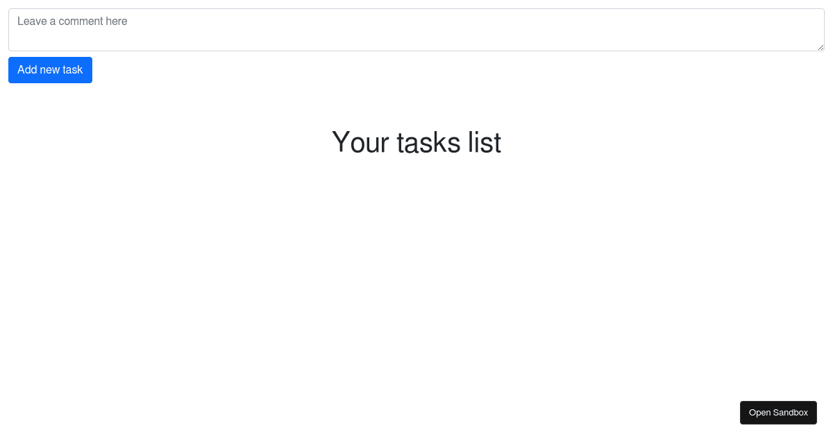 Tasks List - Codesandbox