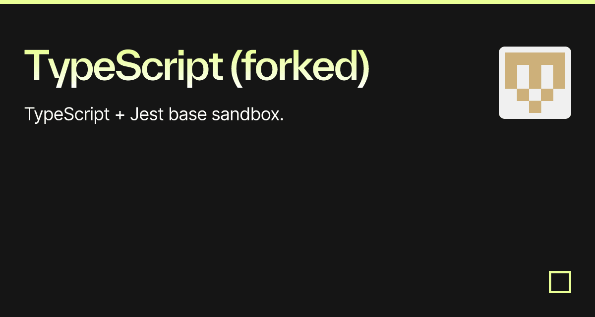 TypeScript (forked) - Codesandbox