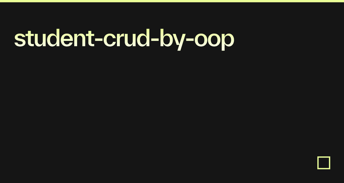 student-crud-by-oop - Codesandbox