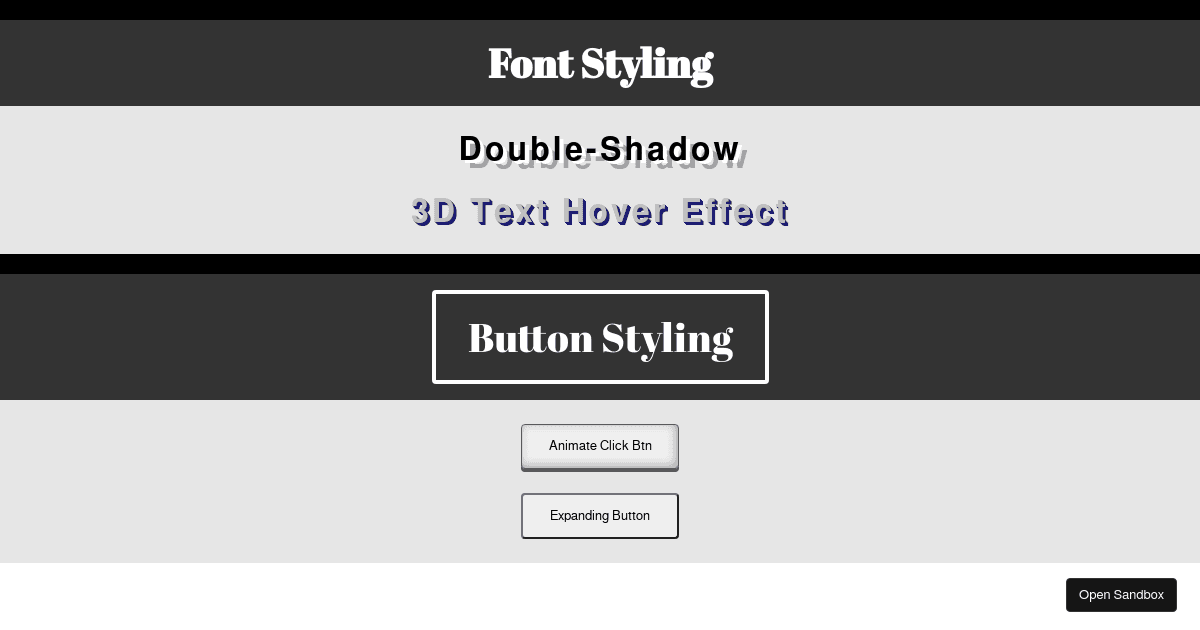 text shadow effects - Codesandbox