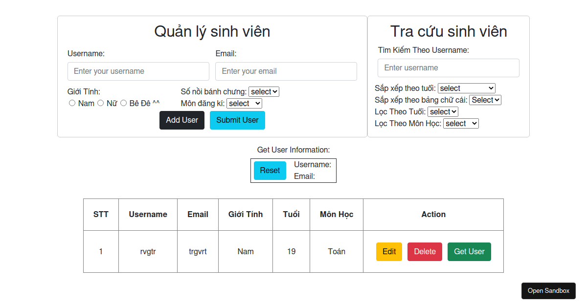 API - Codesandbox