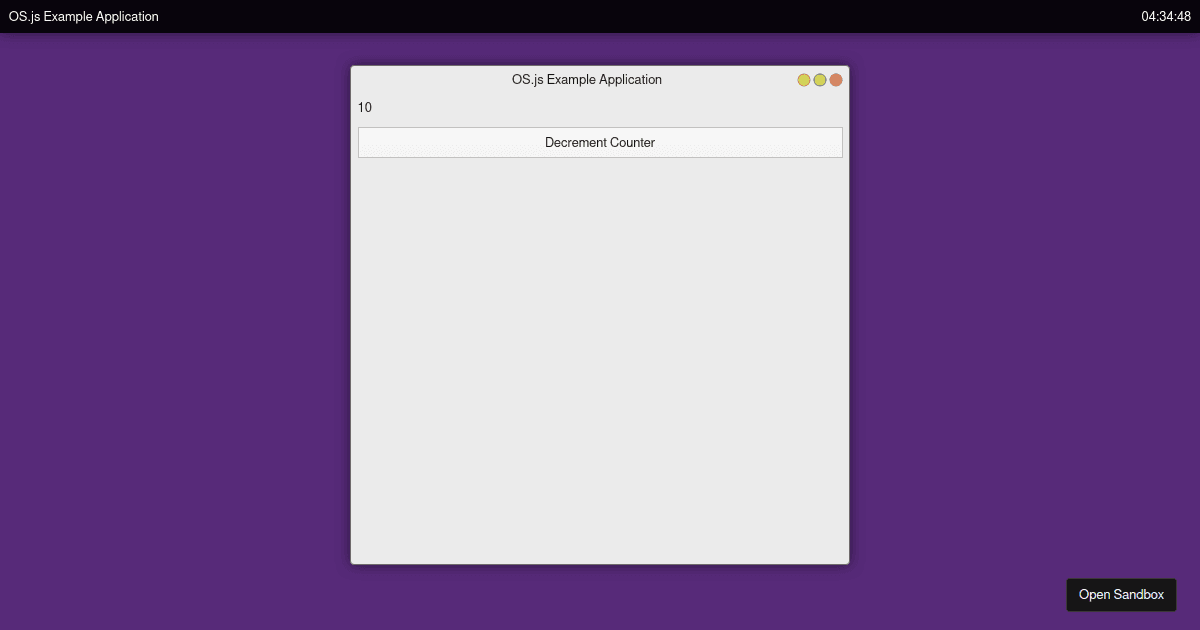 OS.js Example Boilerplate - Codesandbox