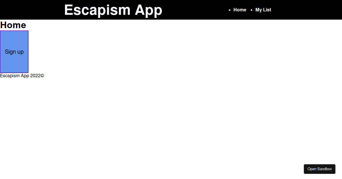 escapism-app - Codesandbox