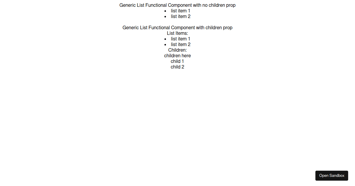 React Generic Function Component with Children 2 - Codesandbox