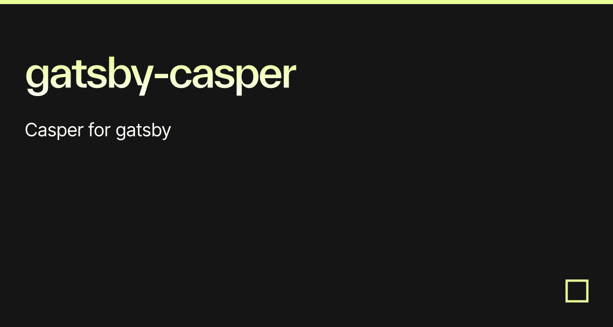 gatsby-casper - Codesandbox
