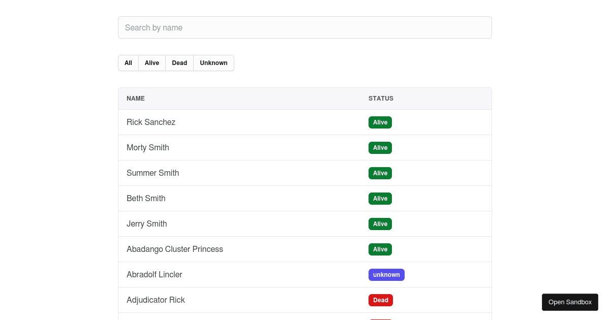 Redux - Search - Codesandbox
