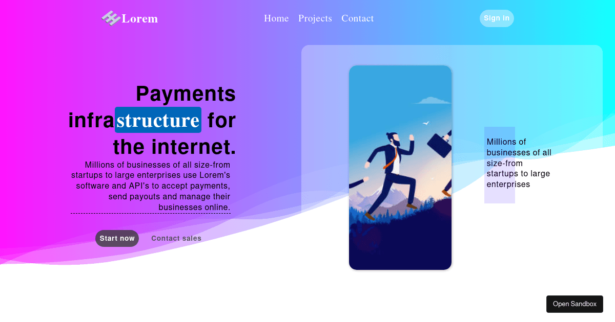 react-landing-home-page-codesandbox