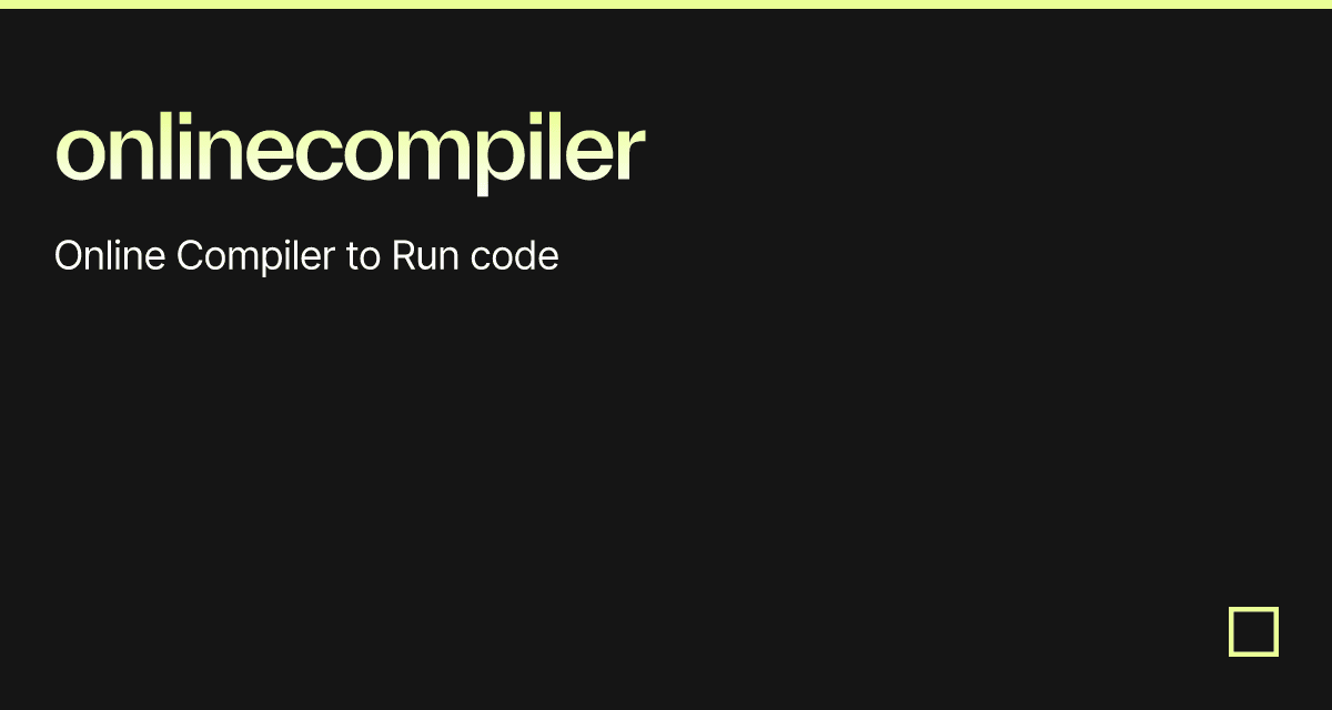 Onlinecompiler Codesandbox