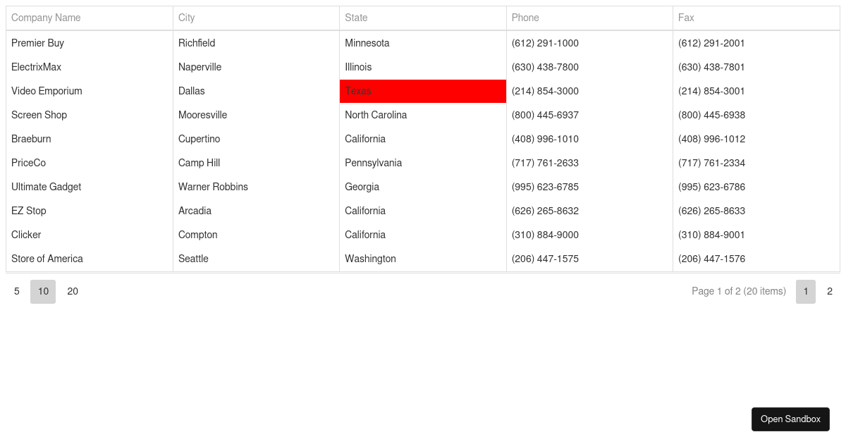 Record Paging - DevExtreme Data Grid - Codesandbox