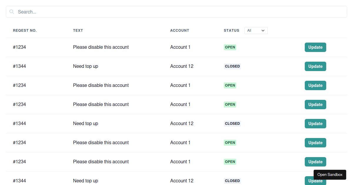 Chakra Ui React Table Codesandbox