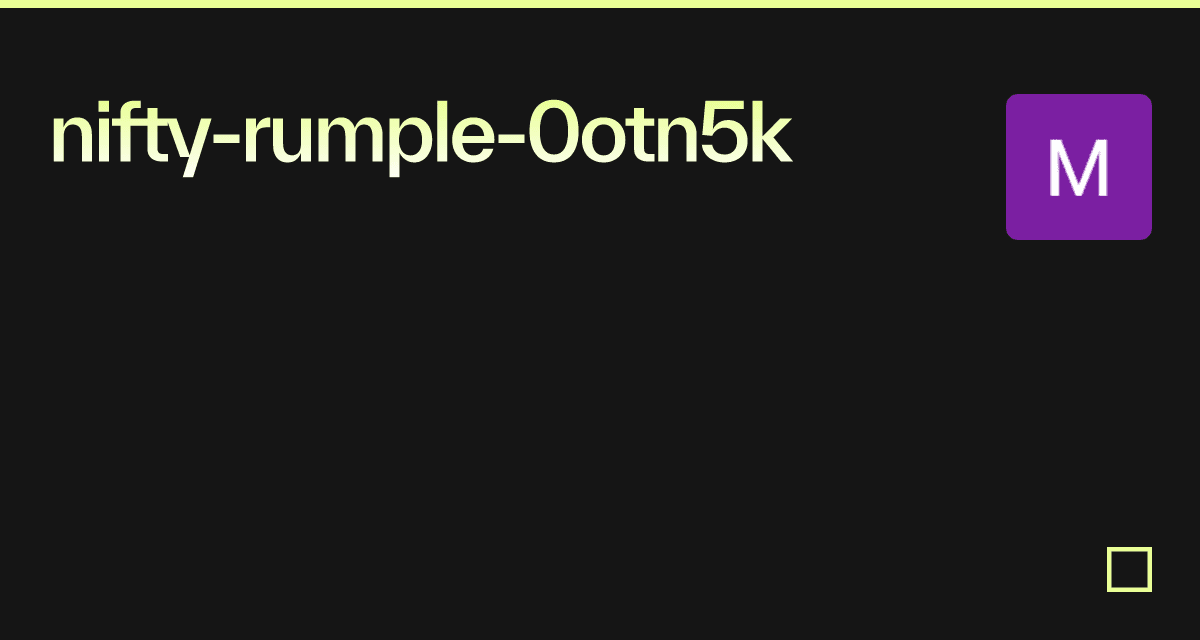 niftyrumple0otn5k Codesandbox