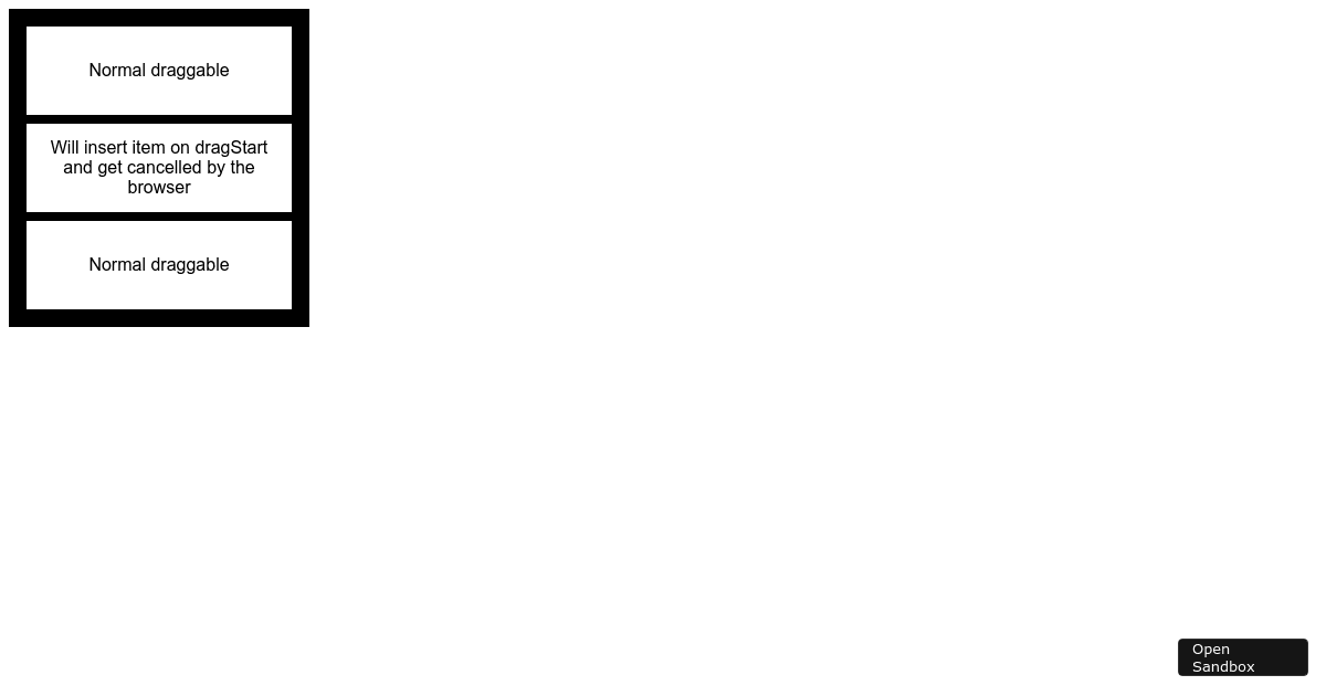 drag cancellation (chrome bug reproduction) - Codesandbox