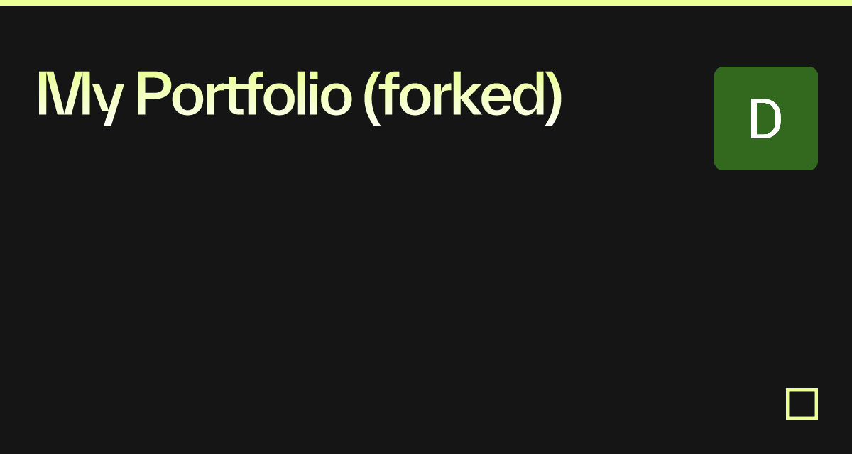 My Portfolio (forked) - Codesandbox