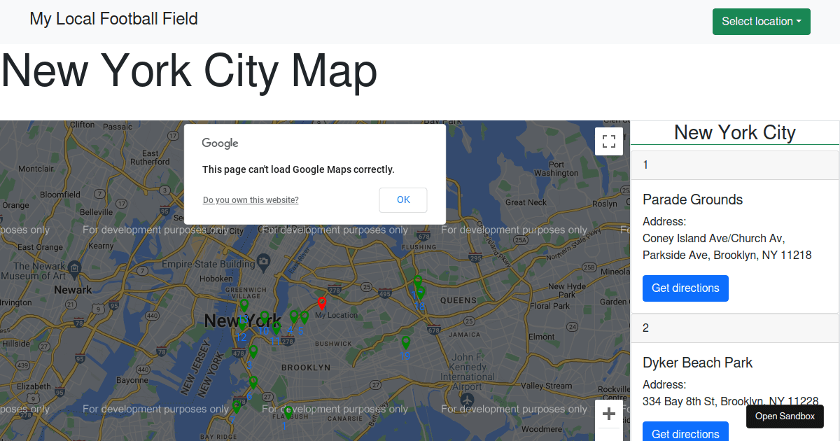 soccerfieldsapp Codesandbox