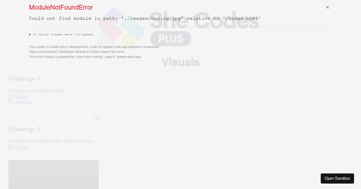 Visuals Challenge (forked) - Codesandbox