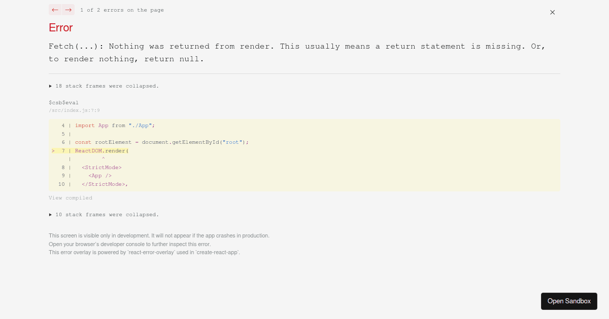 fetch api and URL - Codesandbox
