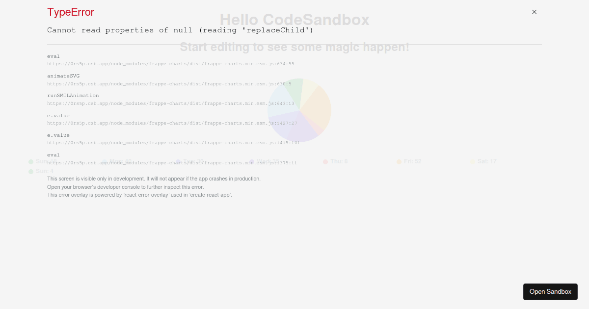 Frappe TypeError - Codesandbox