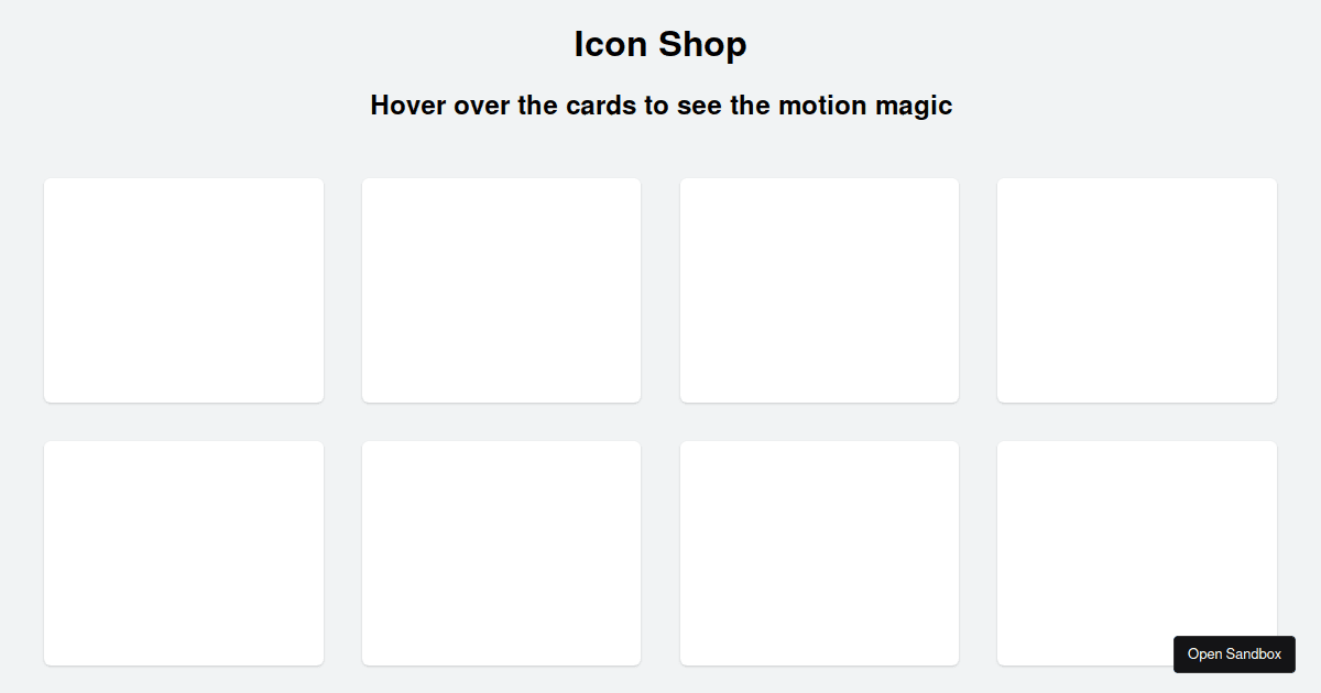 Icon Shop - Codesandbox