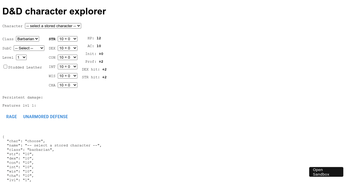 Dnd Character Math dnd character creator and maths - Codesandbox