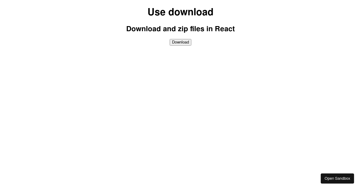 usezipdownload Codesandbox