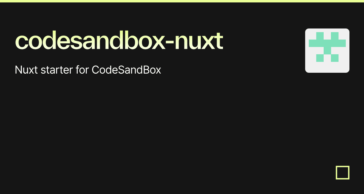 codesandbox-nuxt - Codesandbox