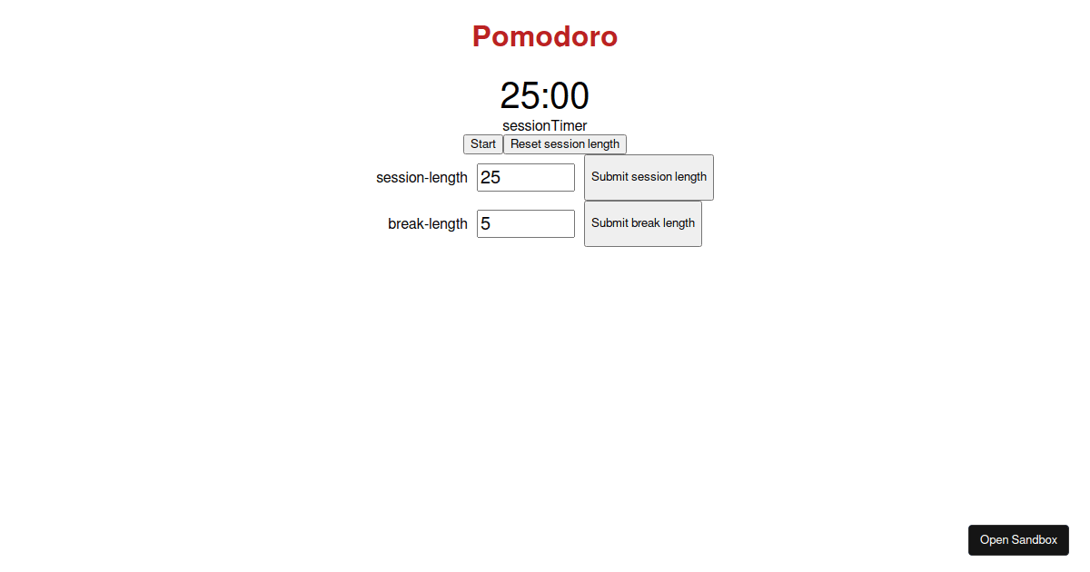 Pomodoro - Codesandbox