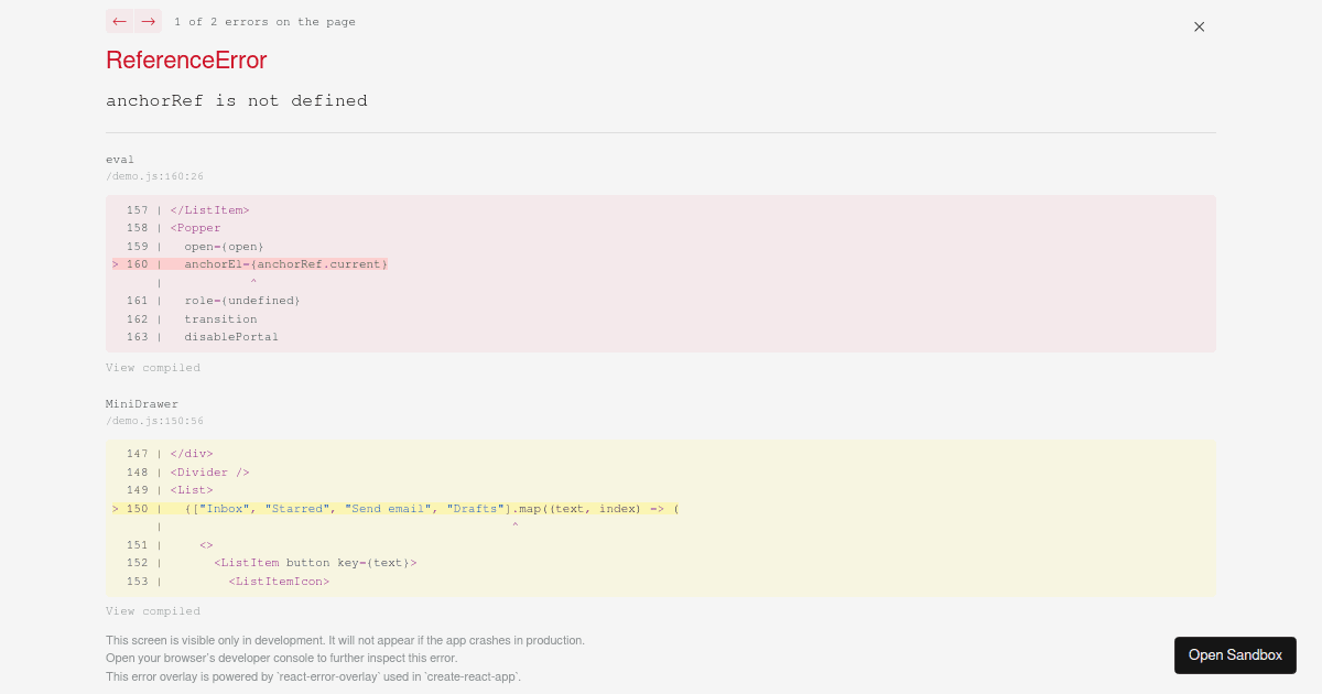 Material demo - Codesandbox
