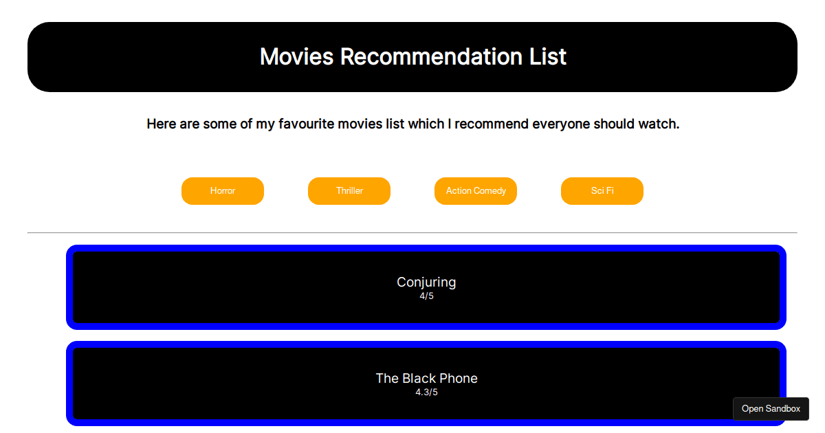 mymovielist Codesandbox