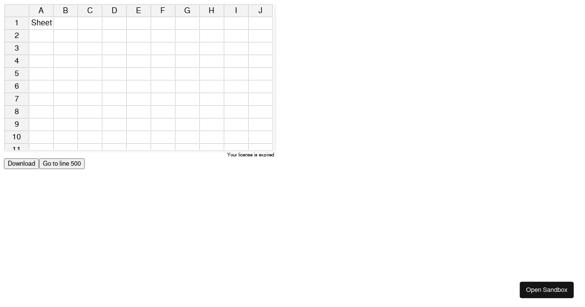 React Spreadsheet (forked) - Codesandbox