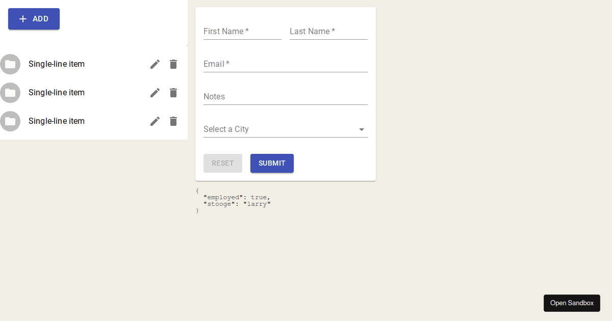 Material demo (forked) - Codesandbox