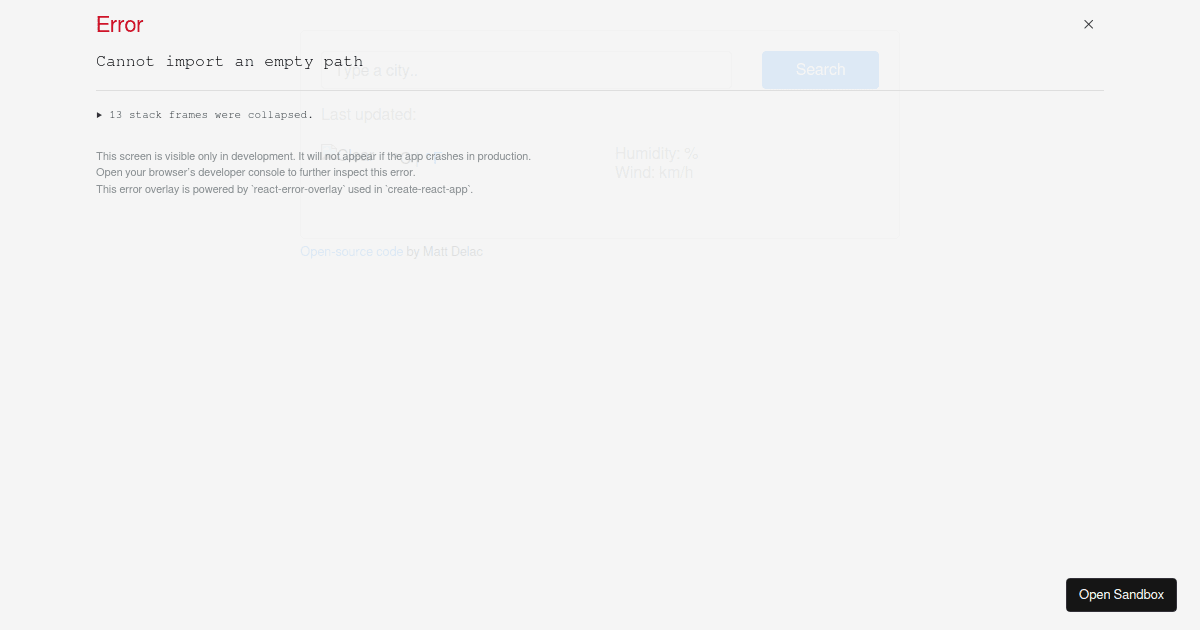 Demo Weather Project - Codesandbox