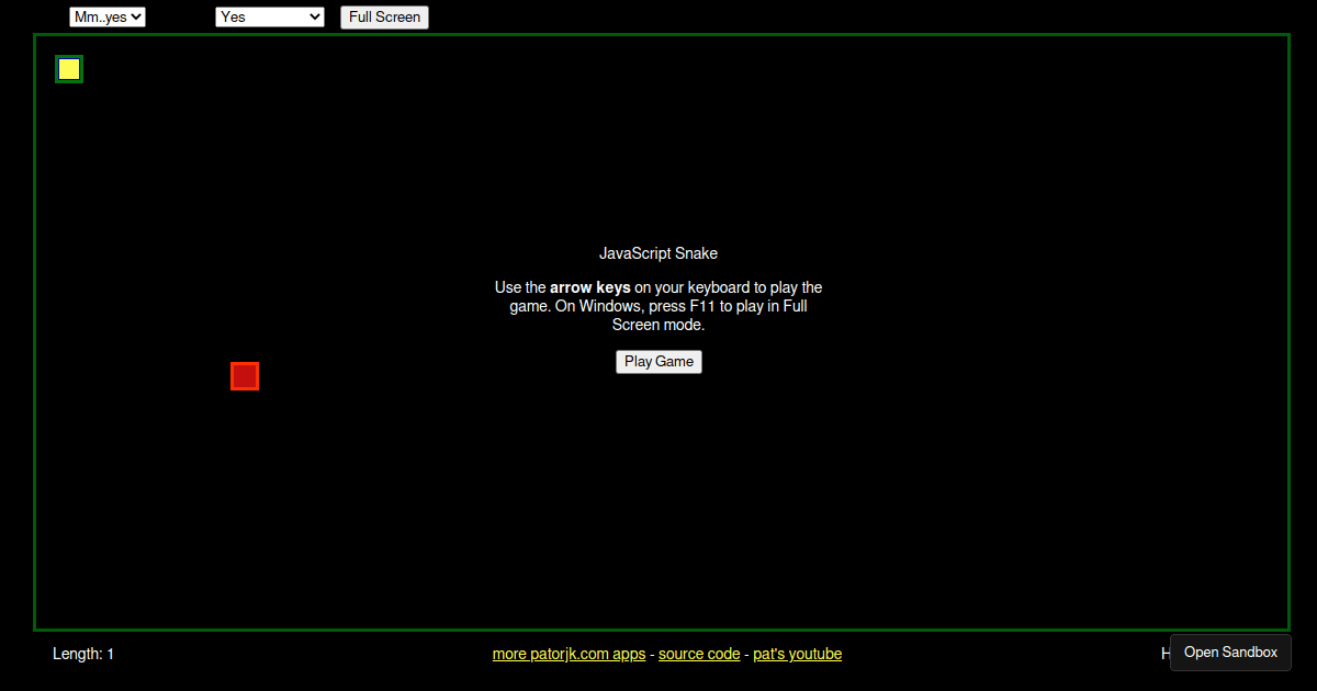 javascript-snake - Codesandbox