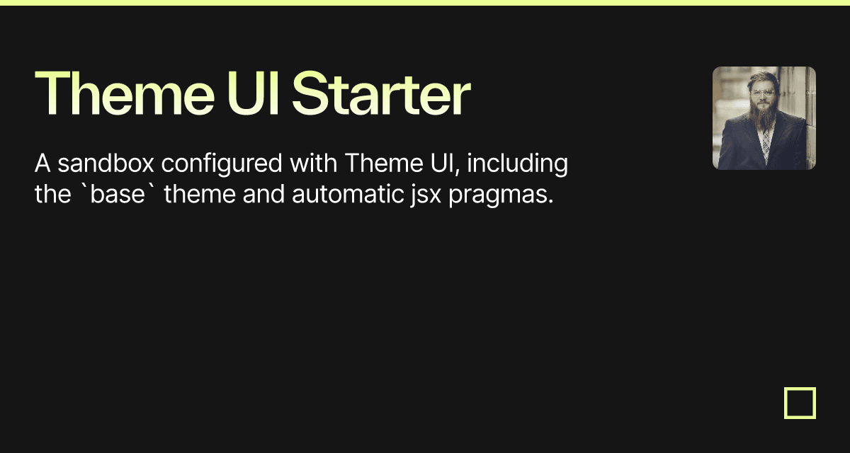 Theme UI Starter - Codesandbox