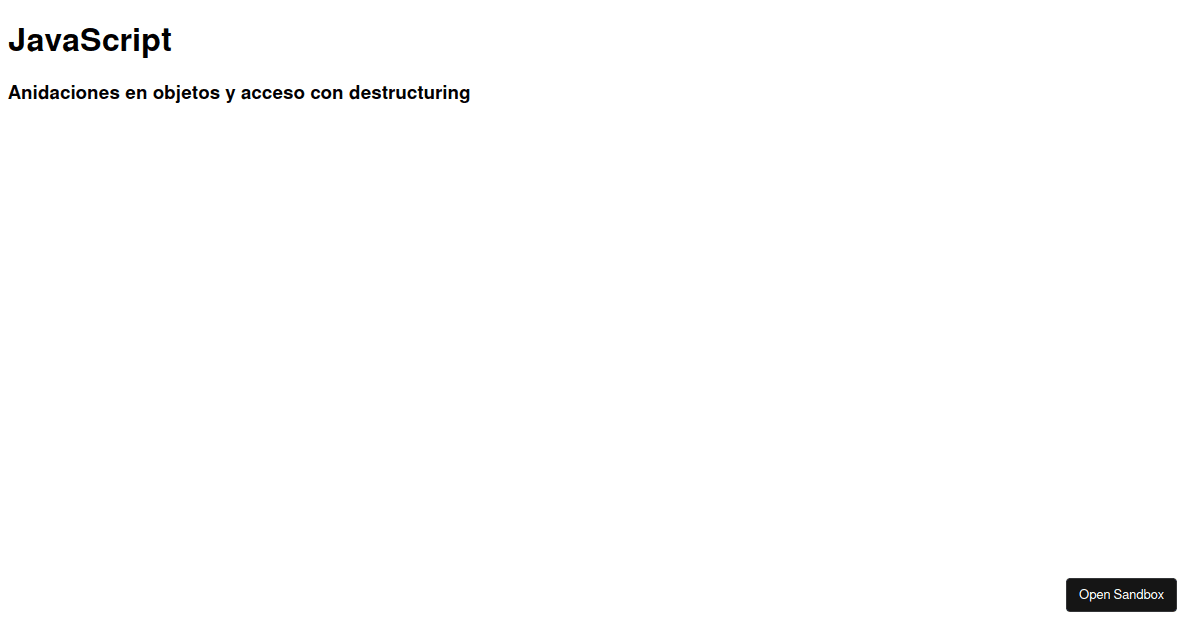 JavaScript-Destructuring - Codesandbox