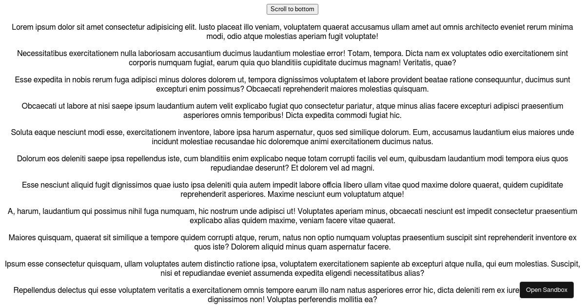 scrollIntoView bug - Codesandbox