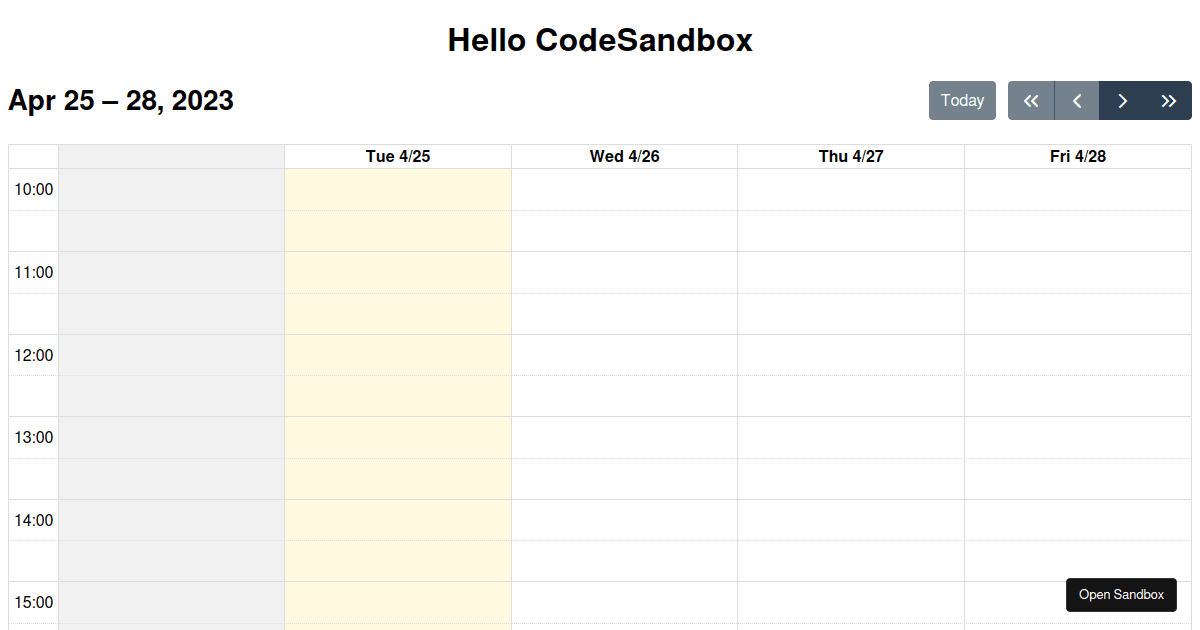 Fullcalendar - Codesandbox
