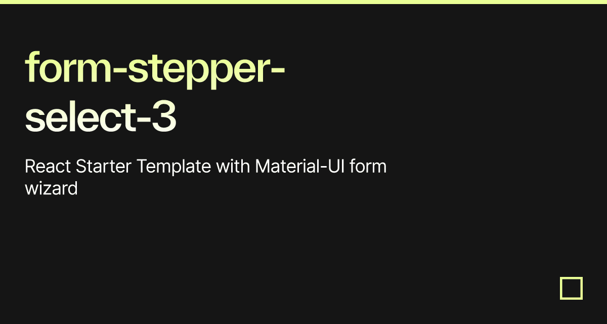 Form stepper select 3 codesandbox