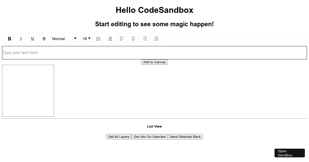ProjectionUI with Layers - Codesandbox