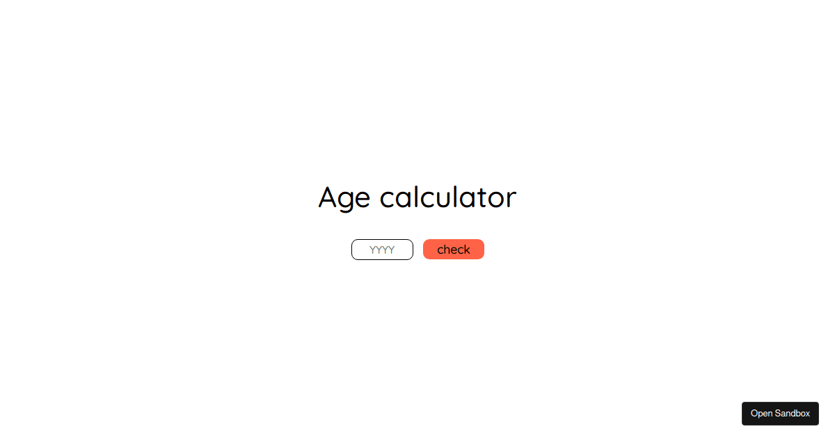 age calculator - Codesandbox