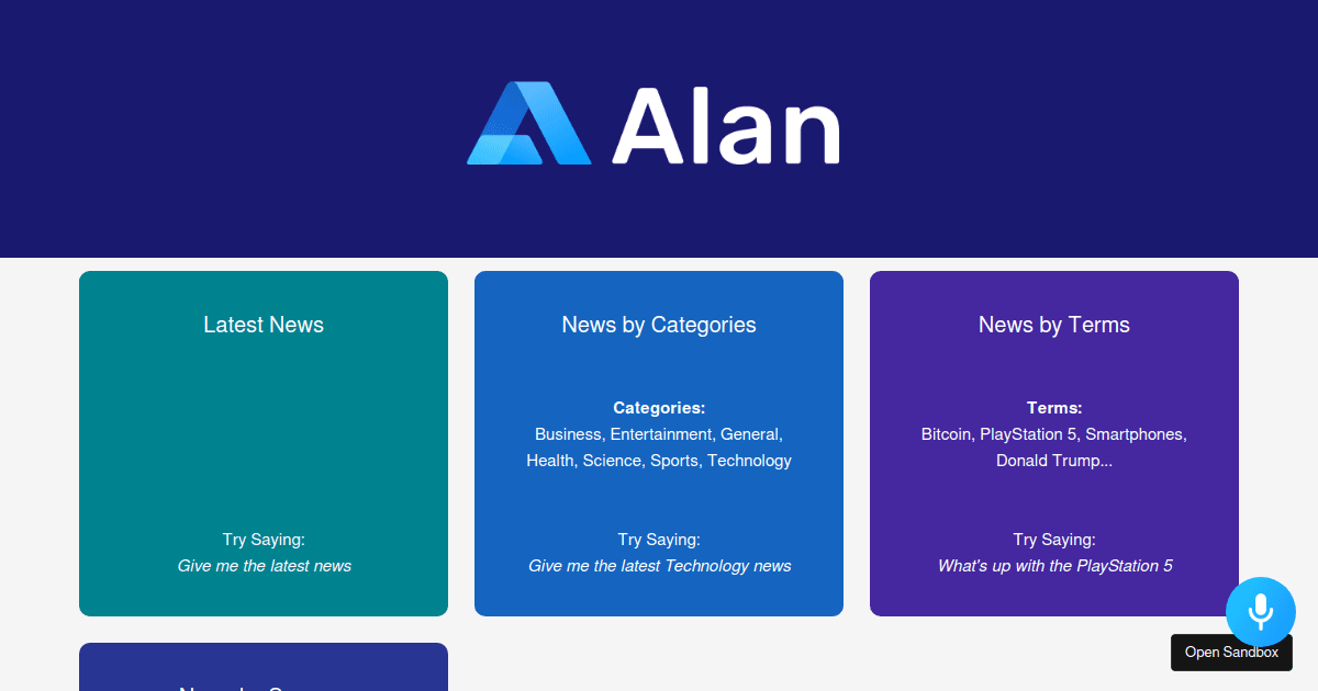 alan_ai_conversational_voice_controlled_react_news_app - Codesandbox