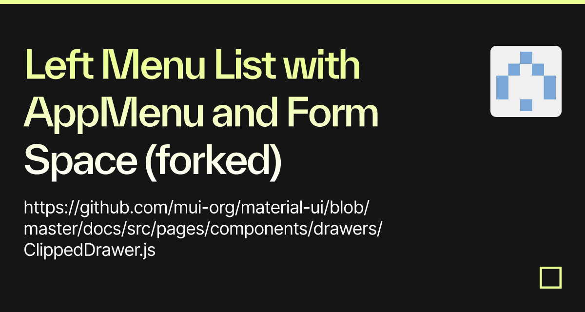 Left Menu List with AppMenu and Form Space (forked) - Codesandbox