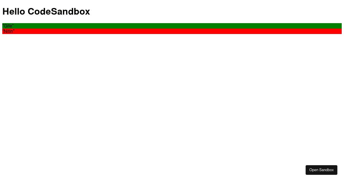 react - Codesandbox