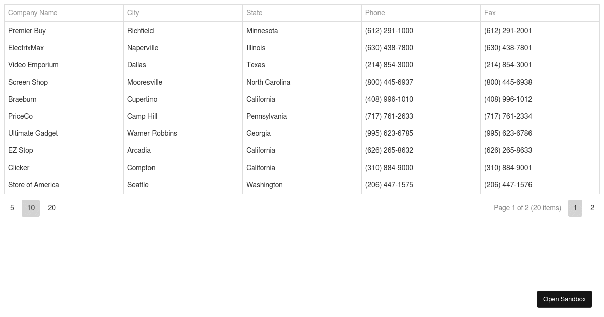 Record Paging - DevExtreme Data Grid - Codesandbox