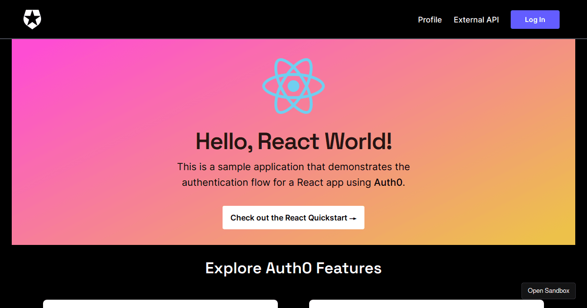 Auth0-react-sample - Codesandbox