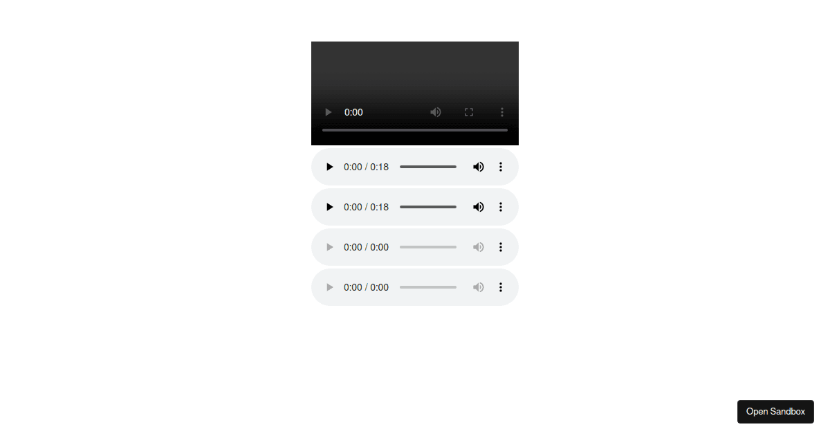 HTML5 Video with Multiple Audio - Codesandbox