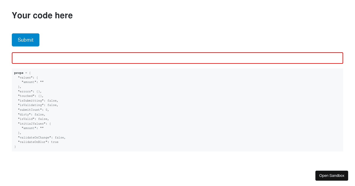 Formik Codesandbox Template - Codesandbox