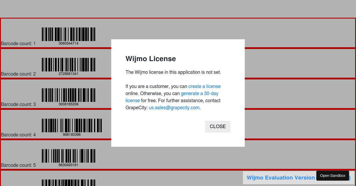 Barcode child component sample VUE (forked) - Codesandbox