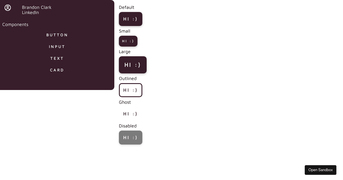 My Component Library - Codesandbox