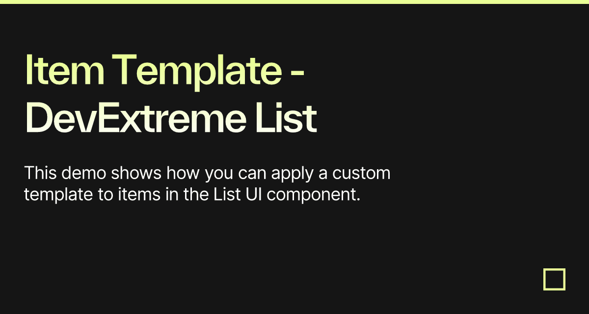 Item Template - DevExtreme List - Codesandbox