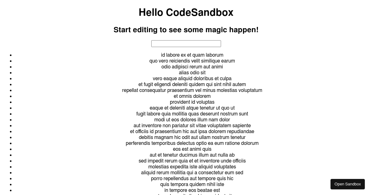 react - Codesandbox